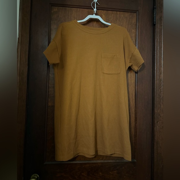 Madewell Ribbed T-shirt Dress In Golden Pecan Size M - Picture 2 of 6